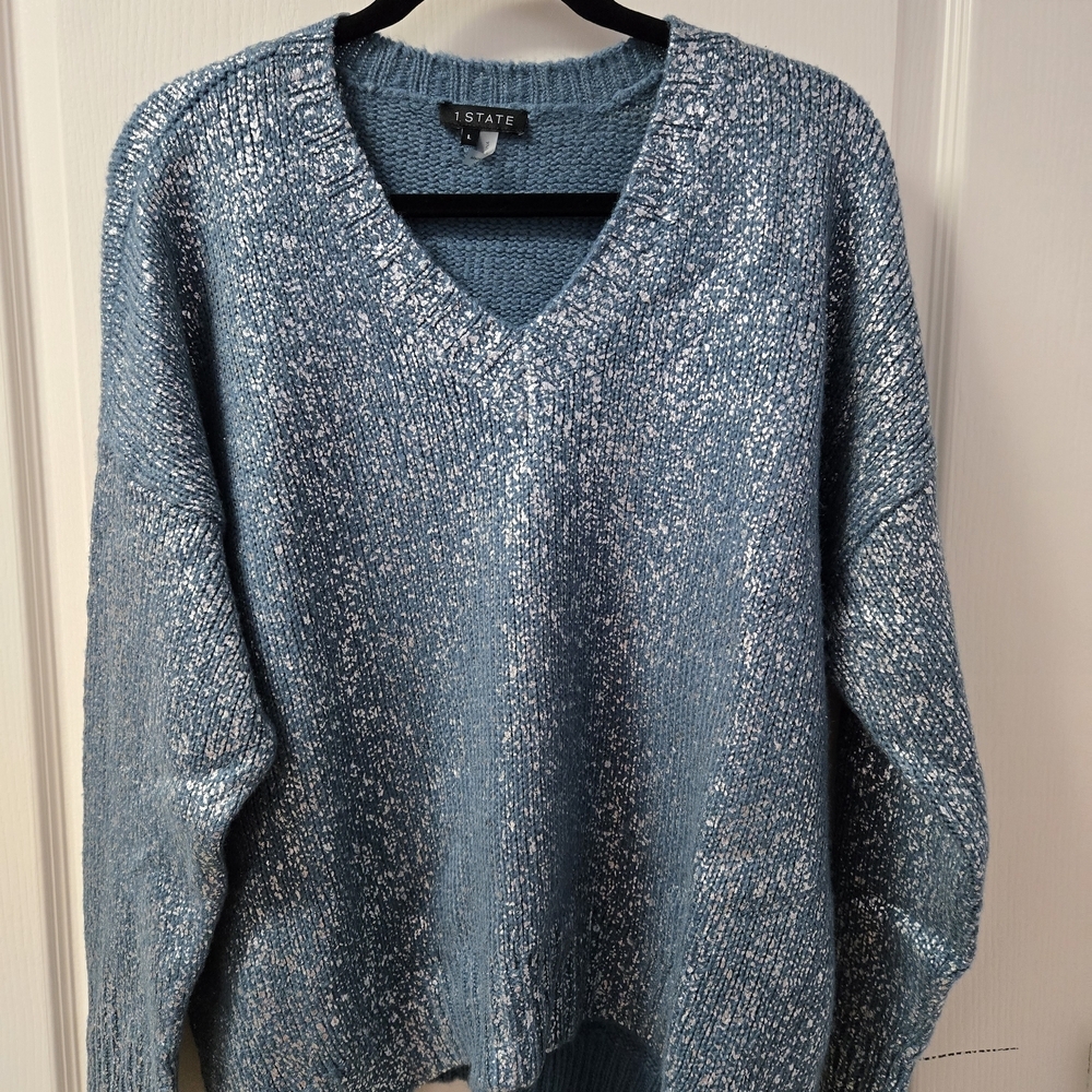 1.STATE Blue Knit Sweater